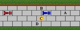 Z&uuml;ge entlang einer Betonmauer